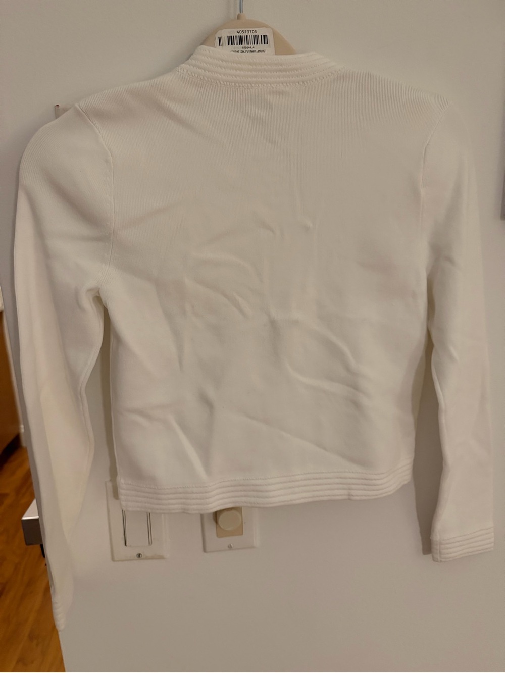 NWT L'AGENCE Patsy Crop Crewneck Cardigan in White - Picture 5 of 7